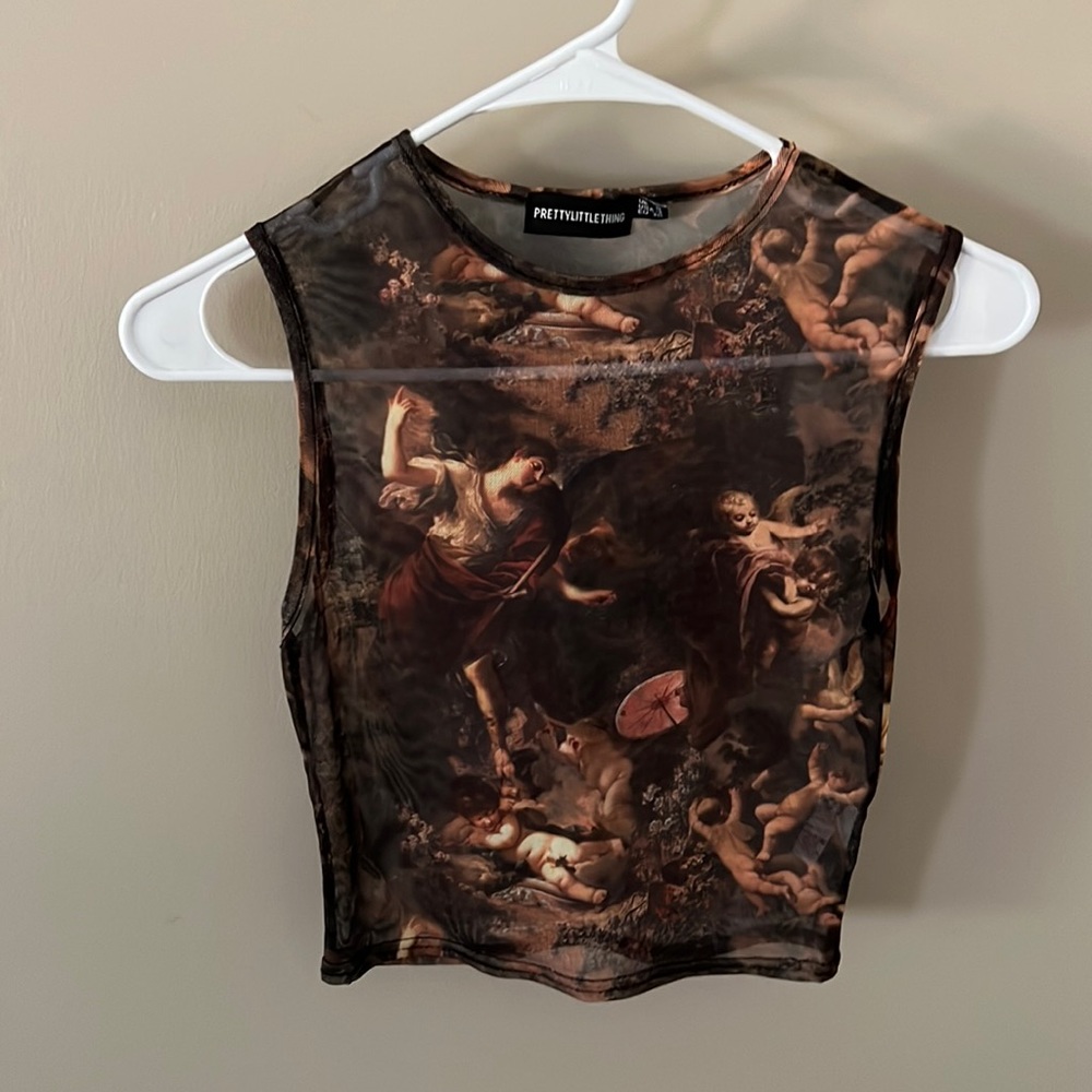 Mesh cherub tank top